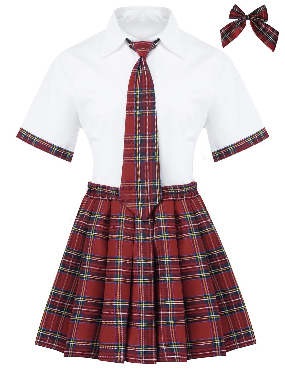 1694 School Girl Outfits Set School Girl Costume Top With Mini Pleated